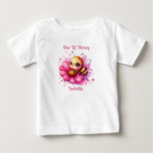 T-shirt Pour Bébé Notre Lil' Honey Miel abeille thème Personnalisé