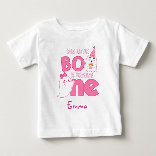 T-shirt Pour Bébé Notre Petit Boo Turner Un, Halloween 1Er Anniversa (Devant)