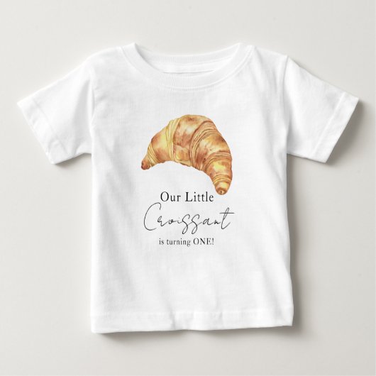 T-shirt Pour Bébé Notre Petit Croissant 1er Anniversaire (Devant)