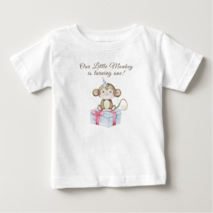T-shirt Pour Bébé Notre petit singe premier anniversaire