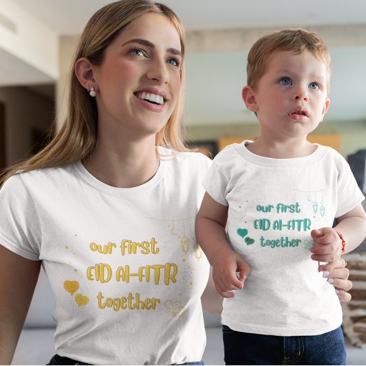 T-SHIRT POUR BÉBÉ NOTRE PREMIER ALFTR EID ENSEMBLE