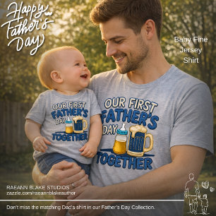 T-shirt Pour Bébé Notre Premier Jour de la Fête des Pères Ensemble B