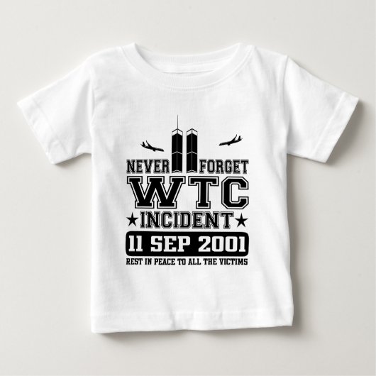 T-shirt Pour Bébé N'oubliez jamais le World Trade Center le 11 (Devant)