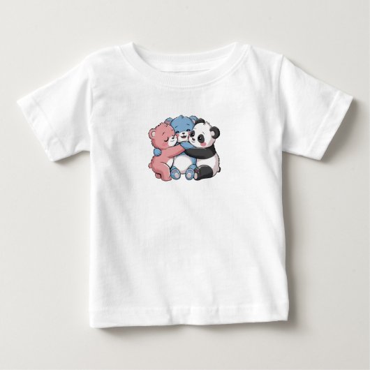 T-shirt Pour Bébé Nounours mignons avec Panda (Devant)