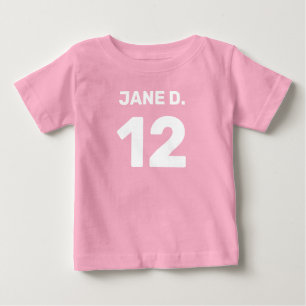 T-shirt Pour Bébé Nourrisson personnalisable rose (motif avant et ar
