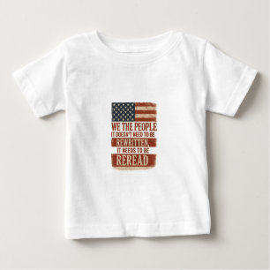 T-shirt Pour Bébé Nous le Peuple Relisons Citation du Drapeau