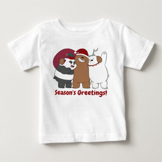 T-shirt Pour Bébé Nous Ours Nus - Bonnes Fêtes (Devant)