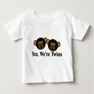 T-shirt Pour Bébé Nous sommes des jumeaux 2 singes de garçons