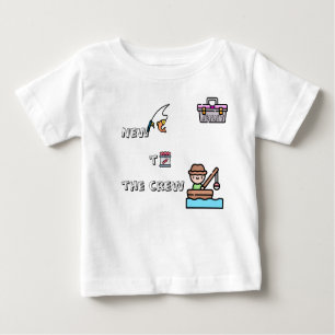 T-shirt Pour Bébé "Nouveau à l'équipage" PINK Custom Fishing