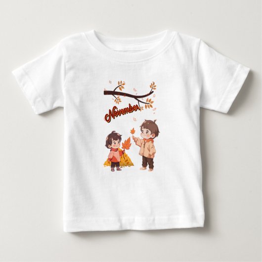 T-shirt Pour Bébé Novembre Baby Tee (Devant)