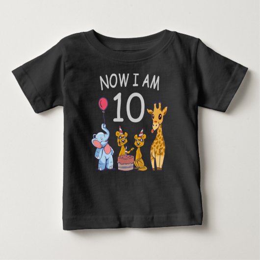 T-shirt Pour Bébé Now I, 10 ans d'âge 10 Birthday (Devant)