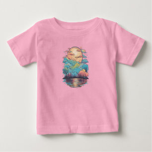 T-shirt Pour Bébé Nuages 25 pluie, couleurs pluvieuses, nuages brill