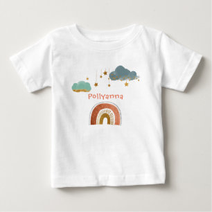 T-shirt Pour Bébé Nuages, Étoiles et Arc-en-Ciel Adorables - Illustr