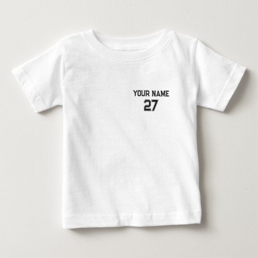 T-shirt Pour Bébé Numéro de nom personnalisé avant arrière (Devant)