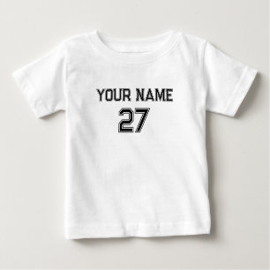 T-shirt Pour Bébé Numéro de nom personnalisé avant arrière