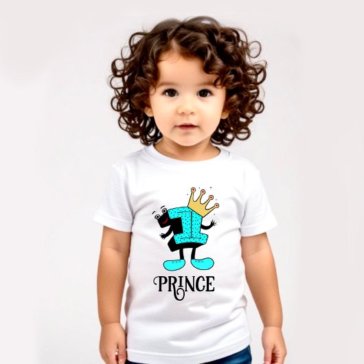 T-shirt Pour Bébé Numéro drôle un avec couronne