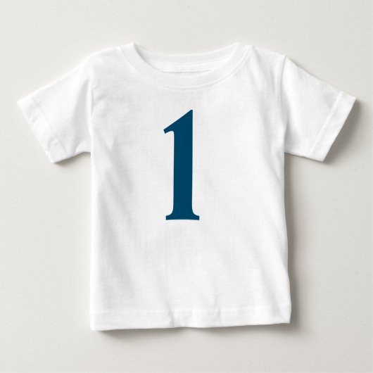 T-shirt Pour Bébé Numéro simple et élégant "1" (Devant)