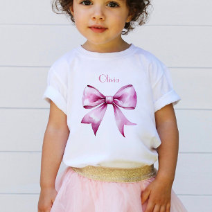 T-shirt Pour Bébé Nurserie au Ruban à Nœud Rose