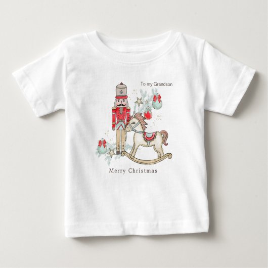 T-shirt Pour Bébé Nutcracker Rocking Horse Christmas Tree (Devant)