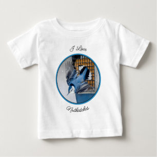 T-shirt Pour Bébé Nuthatch à poitrine blanche en neige - Photo origi