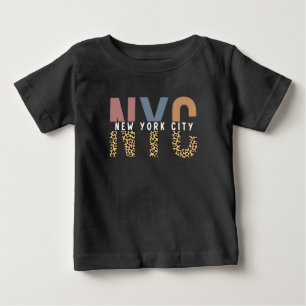 T-shirt Pour Bébé NYC New York City Cheetah print Typographie