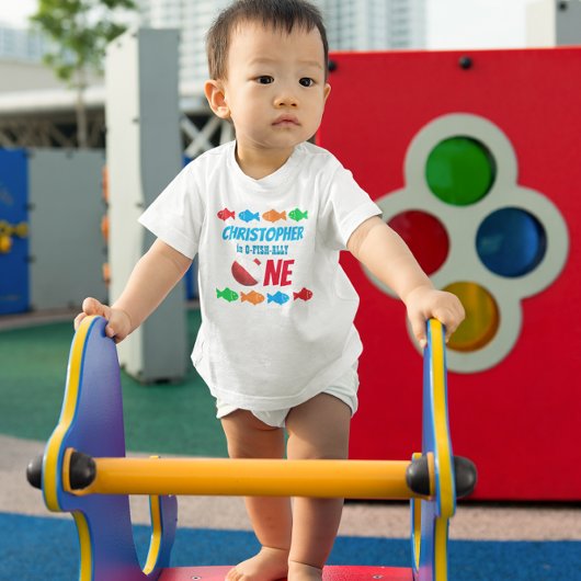 T-shirt Pour Bébé O-Fish-Ally Une pêche 1er anniversaire
