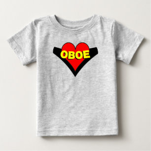 T-shirt Pour Bébé Oboe sur le coeur