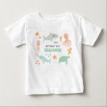 T-shirt Pour Bébé Ocean Birthday Kid Shirt<br><div class="desc">Célébrez avec l'enfant d'anniversaire avec une chemise d'anniversaire à thème océanique. Utilisez le modèle personnalisé pour modifier la ligne de texte d'anniversaire et le nom de votre enfant. Parfait pour un premier anniversaire.</div>