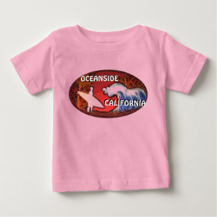 T-shirt Pour Bébé Oceanside California surfer waves art baby