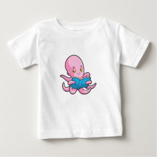 T-shirt Pour Bébé Octopus à la lecture d'un livre