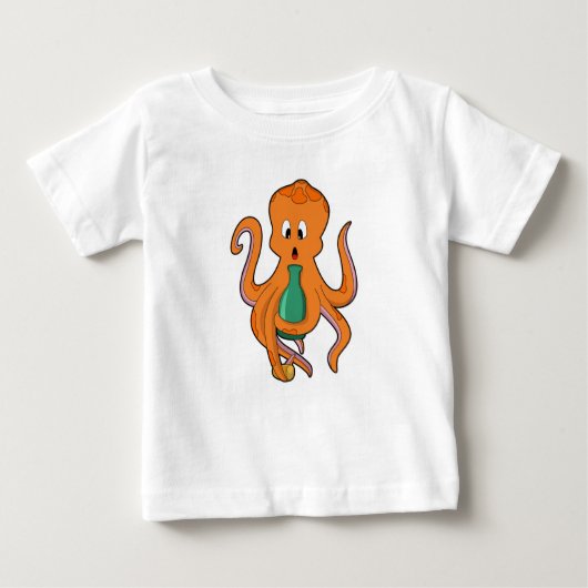 T-shirt Pour Bébé Octopus avec bouteille.PNG (Devant)