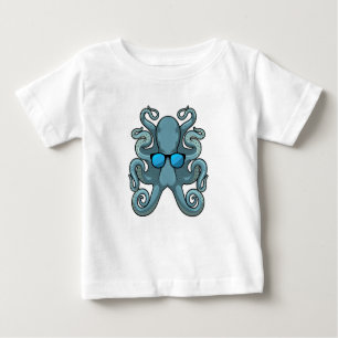 T-shirt Pour Bébé Octopus avec lunettes de soleil