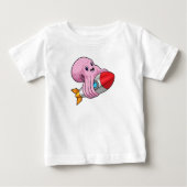 T-shirt Pour Bébé Octopus avec Rocket (Devant)