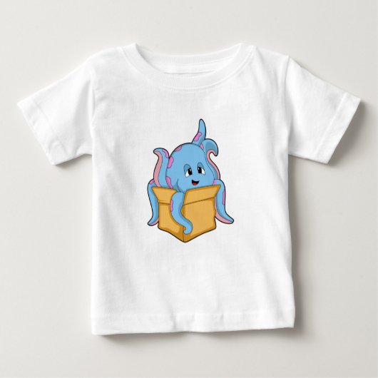 T-shirt Pour Bébé Octopus with Packet. (Devant)