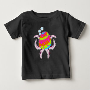 T-shirt Pour Bébé OEuf de Pâques Octopus