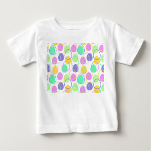 T-shirt Pour Bébé Oeufs de Pâques et contours