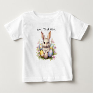 T-shirt Pour Bébé Oeufs de Pâques et lapin de Pâques