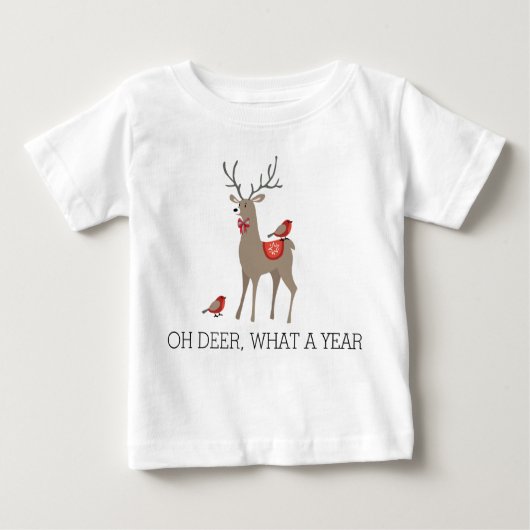 T-shirt Pour Bébé OH DEER QUOI PAR AN - Beaux oiseaux de Noël (Devant)