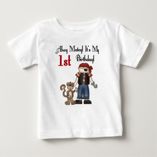 T-shirt Pour Bébé Oh ęr anniversaire de pirate de copain (Devant)