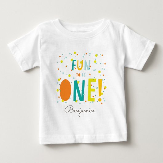 T-shirt Pour Bébé Oh Quel Amusement D'Être Un Confetti 1er Anniversa (Devant)