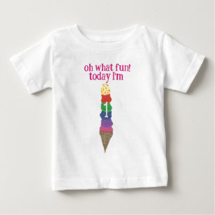 T-shirt Pour Bébé Oh quelle joie aujourd'hui j'ai 1 gâteau d'anniver