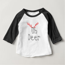 Oh T-shirt de raglan de bébé de Noël de cerfs