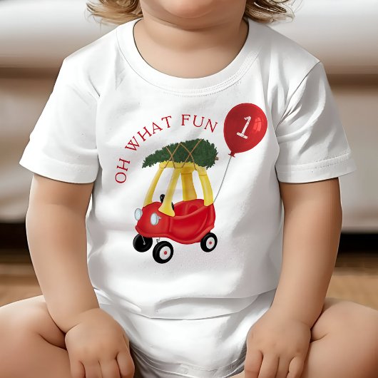 T-shirt Pour Bébé Oh What Fun Holiday 1st Birthday Party Boy