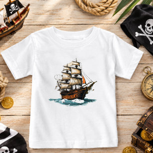T-shirt Pour Bébé Ohé ! Navire Pirate 8e Anniversaire