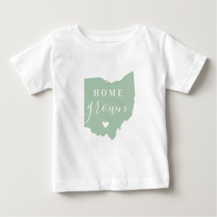 T-shirt Pour Bébé Ohio - Grossissement de la maison   Carte d'état d