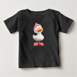 T-shirt Pour Bébé Oie Kawaii avec bonnet de sommeil – Canard mignon