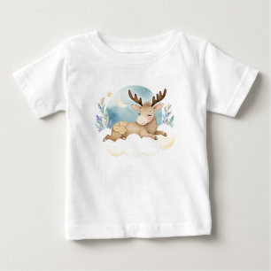 T-shirt Pour Bébé Oie mignonne sur la Lune -