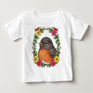 T-shirt Pour Bébé Oiseau adorable du Connecticut avec Mirabilis