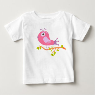 T-shirt Pour Bébé Oiseau, Branche, Dessin animé