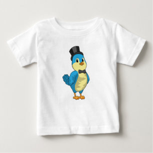 T-shirt Pour Bébé Oiseau comme chambre avec ruban